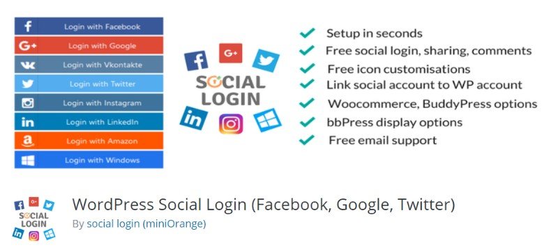 WordPress 社交登录插件