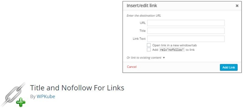 Título e nofollow para links