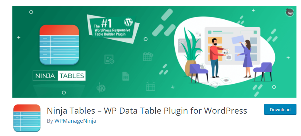 Plugin pentru tabelul de prețuri WordPress Ninja Tables