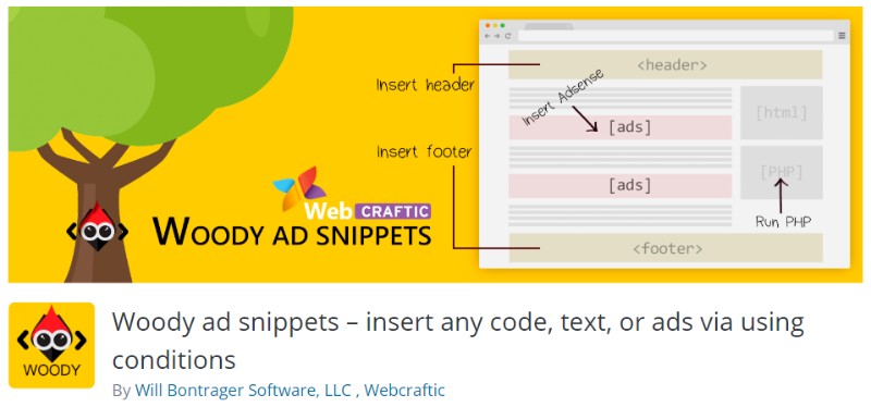 Pluginul Woody Ad Snippets în wordpress