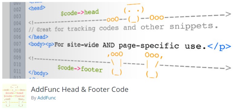 AddFunc Head _ Footer Code plugin în wordpress