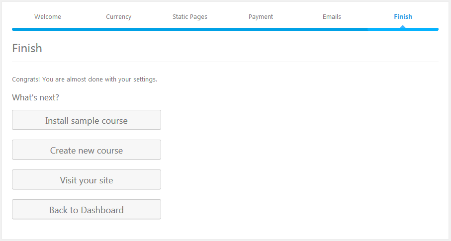 Konfigurasi LearnPress selesai