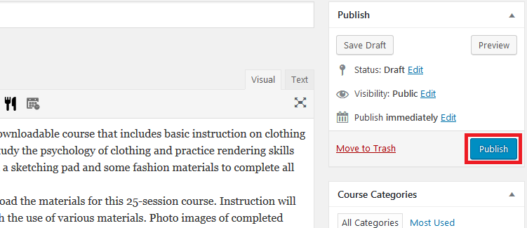LearnPress penerbitan kursus baru