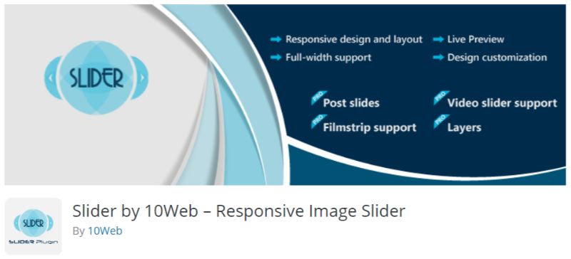 برنامج WordPress المنزلق الإضافي بواسطة 10Web