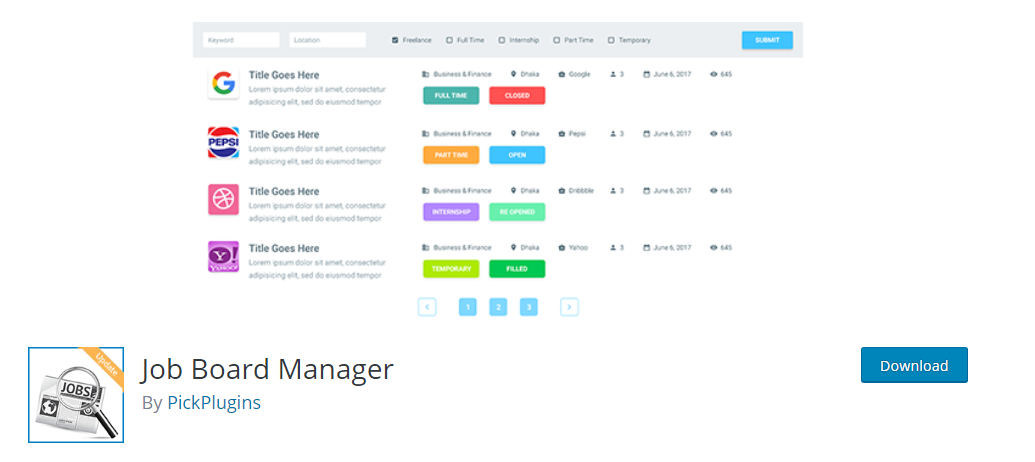 ワードプレス用ジョブボードマネージャープラグイン