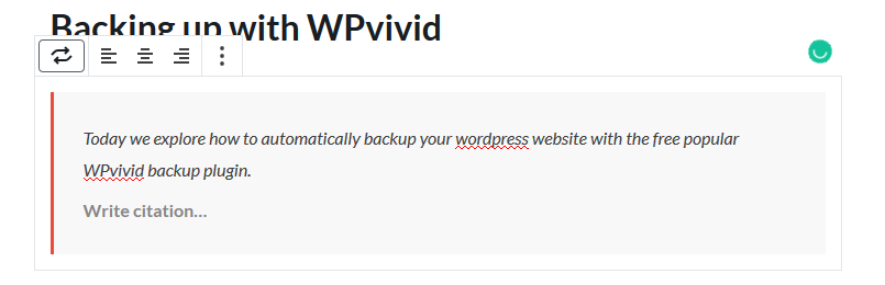 تحويل كتلة للاقتباس
