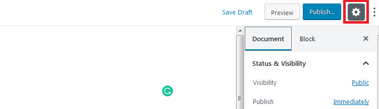 يعرض محرر Gutenberg إخفاء الجزء الأيمن