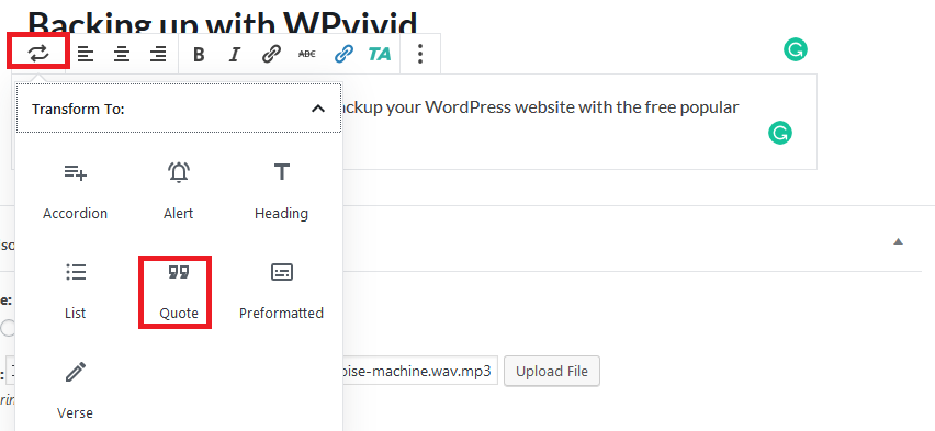 تحويل كتلة جوتنبرج