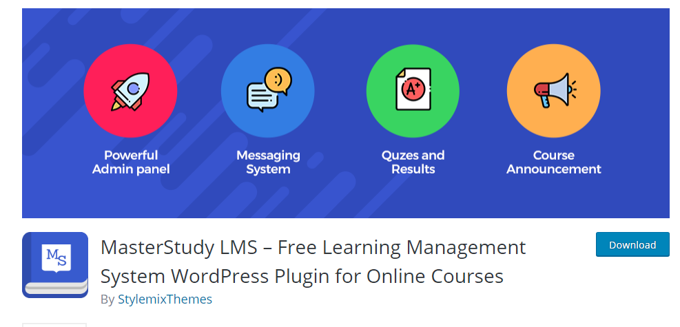 ปลั๊กอิน WordPress ระบบจัดการการเรียนรู้ MasterStudy LMS ฟรีสำหรับหลักสูตรออนไลน์