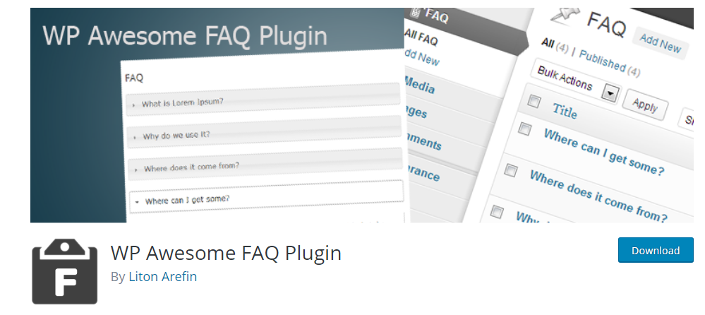 Complemento de preguntas frecuentes WP Awesome