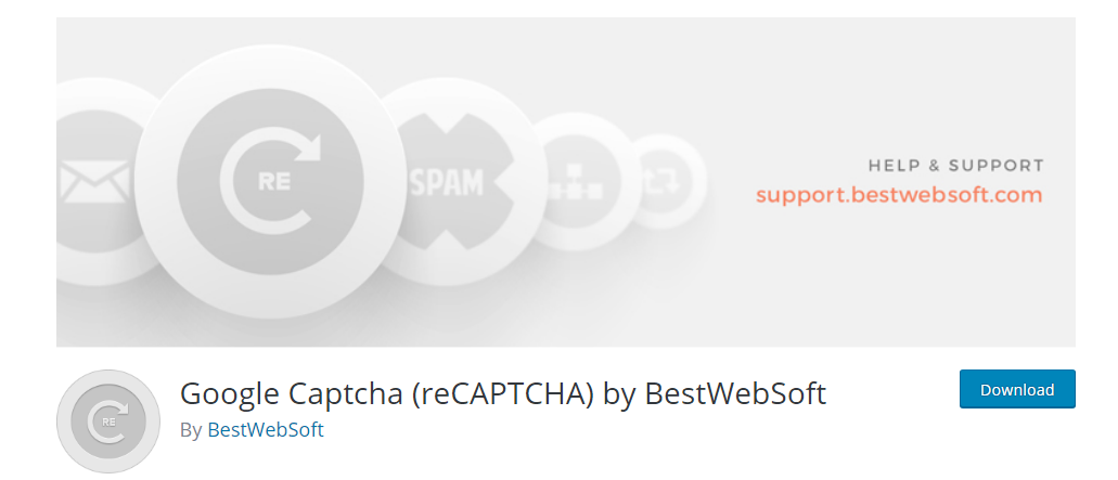 Plugin antispam para wordpress Google Captcha (reCAPTCHA) da BestWebSoft
