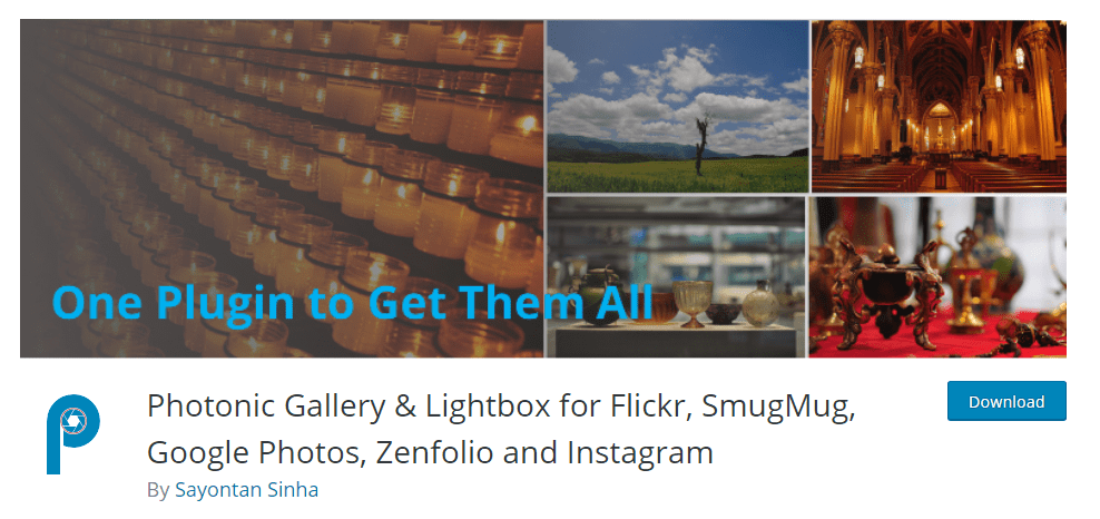 Flickr、SmugMug、Google フォト、Zenfolio、Instagram プラグイン用のフォトニック ギャラリー ライトボックス