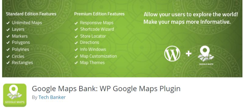 Google Maps Bank WP Google Maps プラグイン
