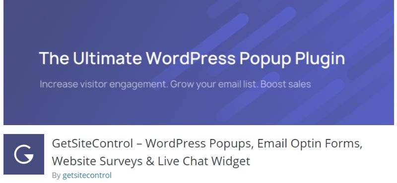 Plugin de pesquisa WordPress GetSiteControl