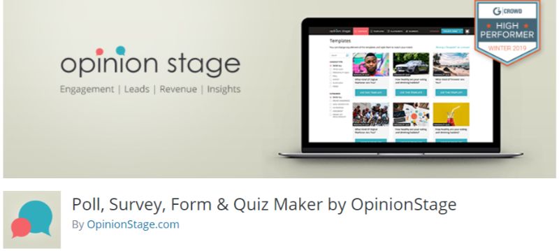 Plugin de pesquisa WordPress da OpinionStage