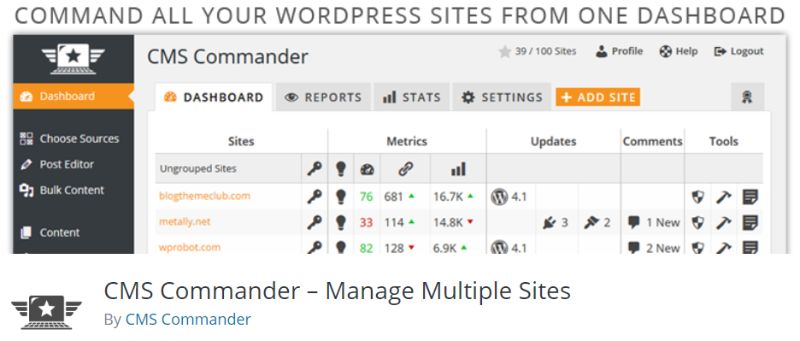 Plugin di gestione multisito di CMS Commander WordPress