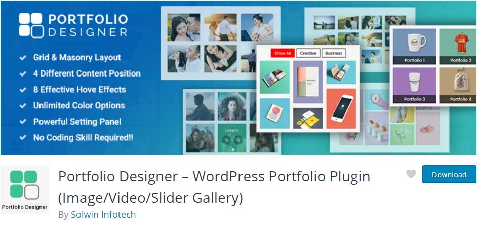 Designer de portfólio – Plugin de portfólio do WordPress