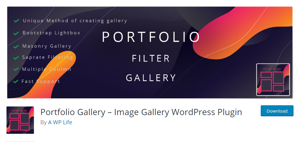 Galeria de Portfólio Galeria de Imagens Plugin WordPress