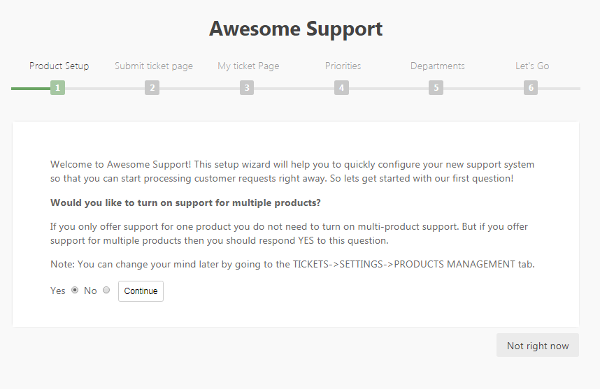 Inizia la configurazione del plug-in Awesome Support