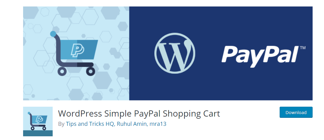 ปลั๊กอิน WordPress Simple PayPal Shopping Cart