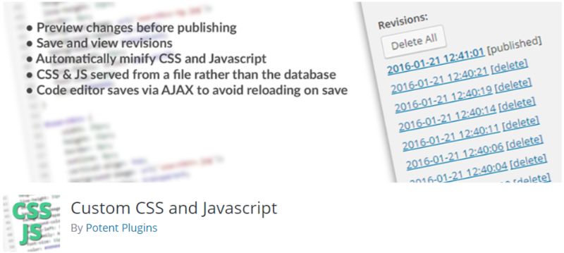 Пользовательский плагин CSS и Javascript
