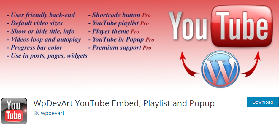 Pluginul WordPress Youtube de la WpDevArt