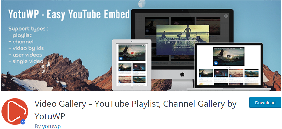 Galerie video WordPress Youtube plugin