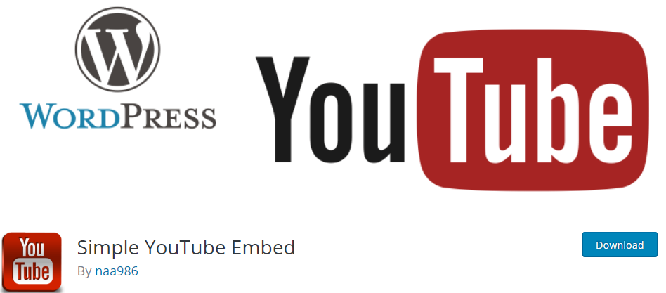 Plugin YouTube simplu YouTube Embed WordPress