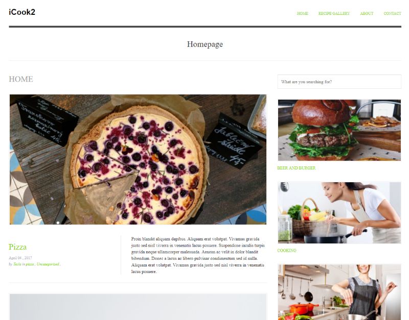 iCook WordPress yemek teması
