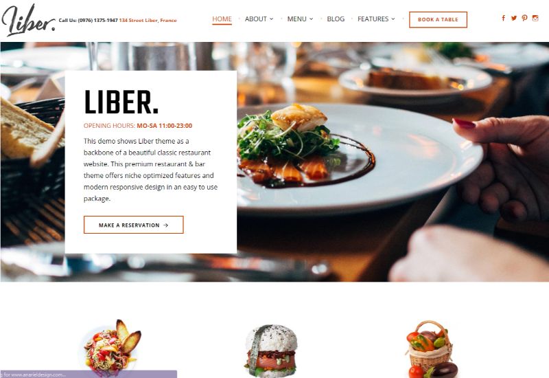 Kostenloses WordPress-Restaurant-Thema