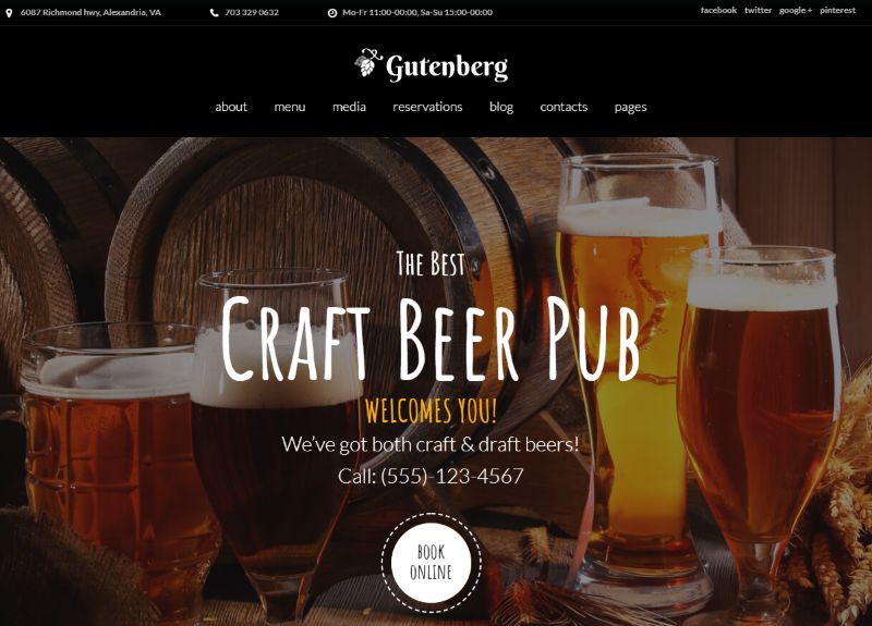 Gutenberg WordPress Restaurant-Theme