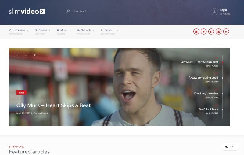 Tema video WordPress Slim Video