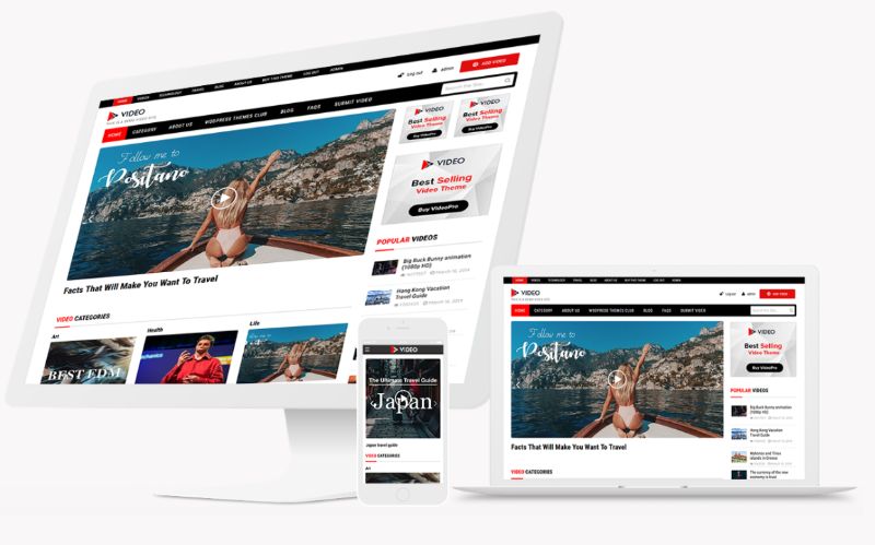 Tema video WordPress template video