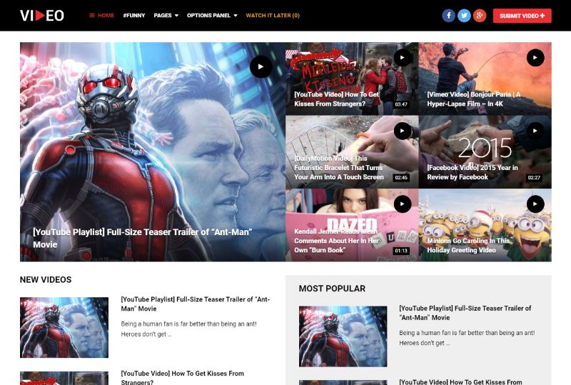 Video tema video Mythemeshop WordPress