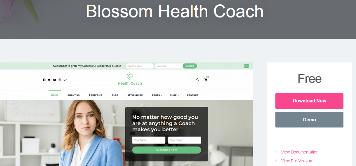 Blossom Health Coach WordPress 醫學主題