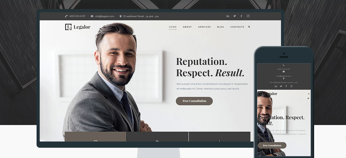 Legalor 변호사 WordPress 테마