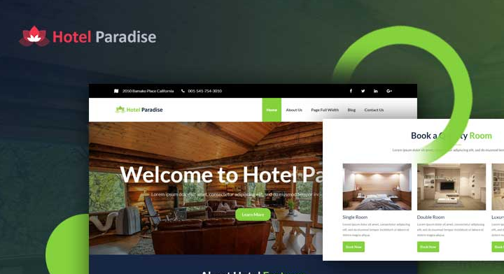 Tema WordPress dell'hotel paradiso dell'hotel