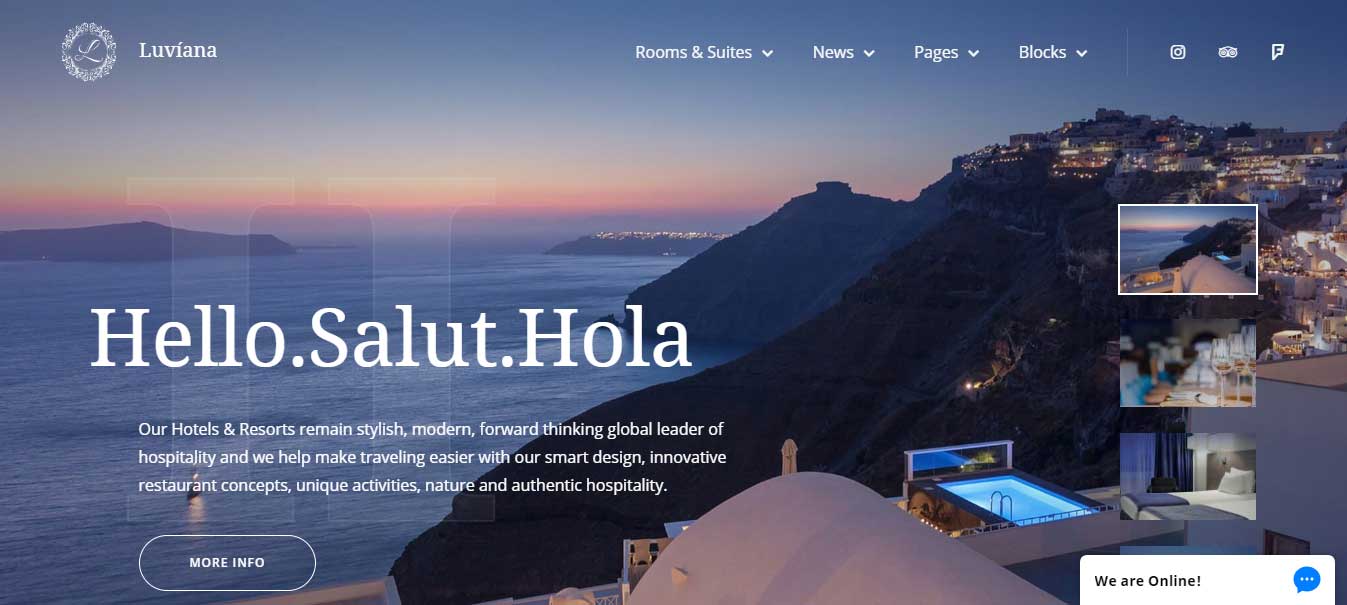 Luviana Tema per la prenotazione di hotel in WordPress