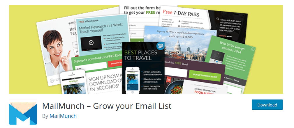 Plug-in MailMunch WordPress Newsletter