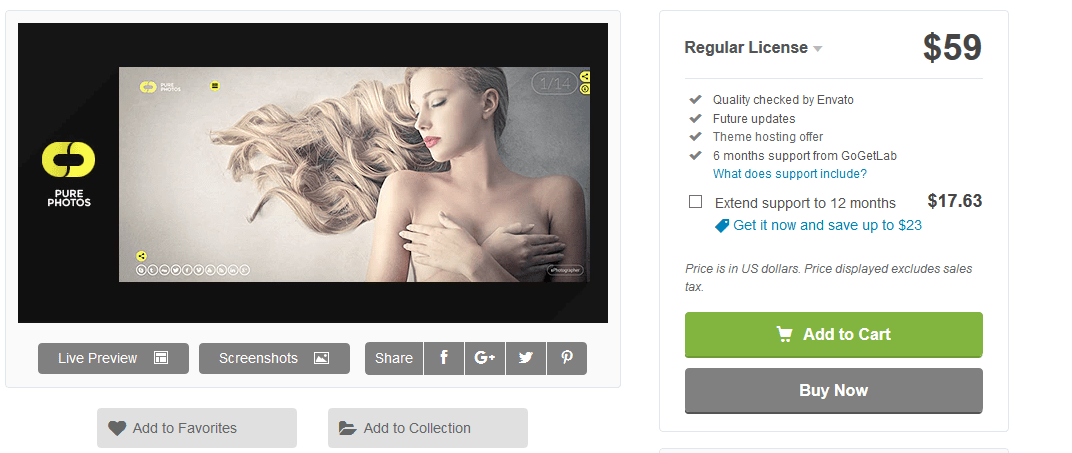 Pure Photos fotoğrafçılık WordPress teması