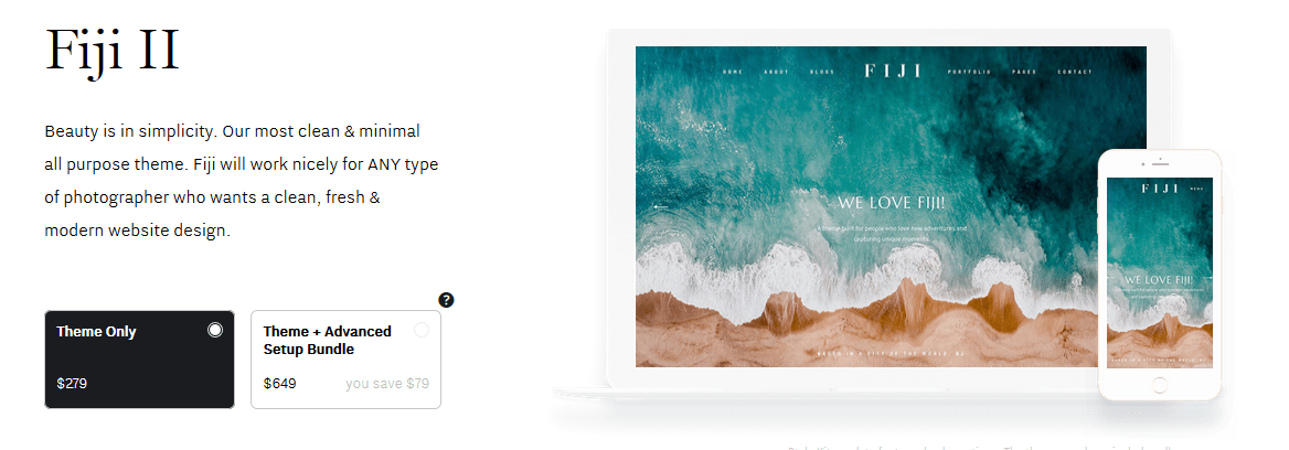 Fiji fotoğrafçılığı WordPress teması