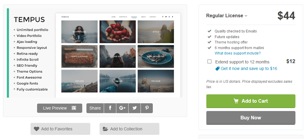 Tempus fotoğrafçılık WordPress teması
