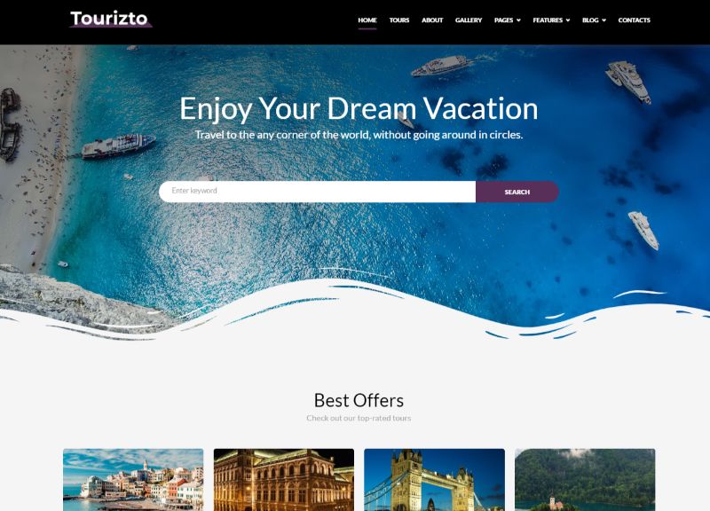 Tourizto WordPress seyahat teması