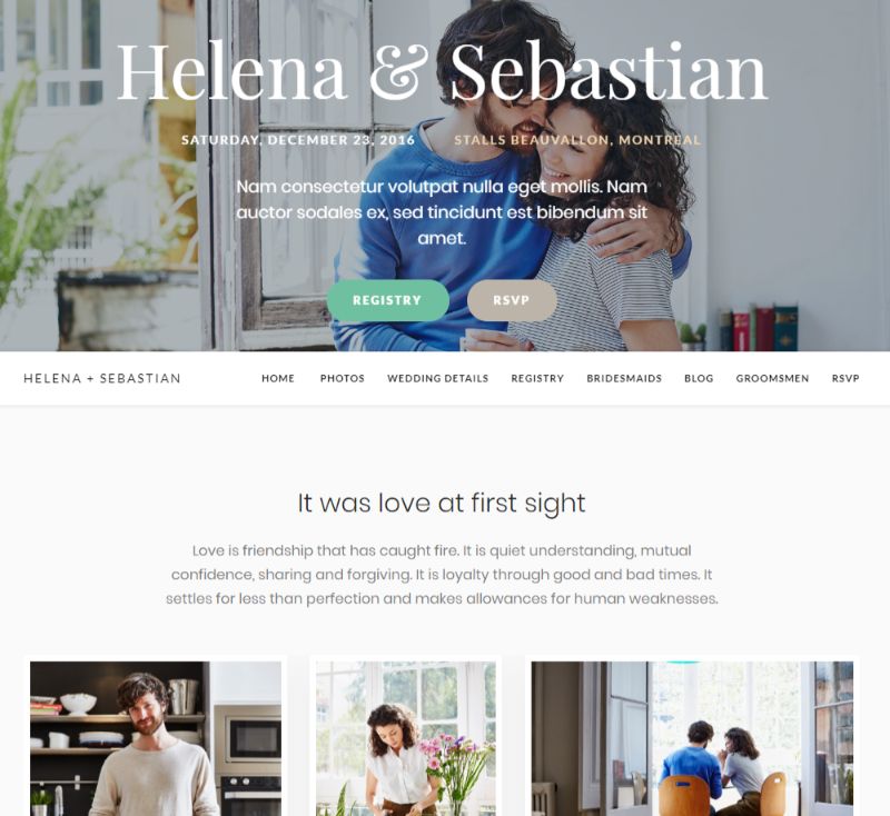 Meridian Weddings Motyw ślubny WordPress