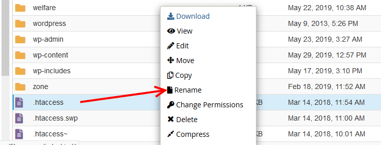 Korrigieren Sie eine beschädigte htaccess-Datei