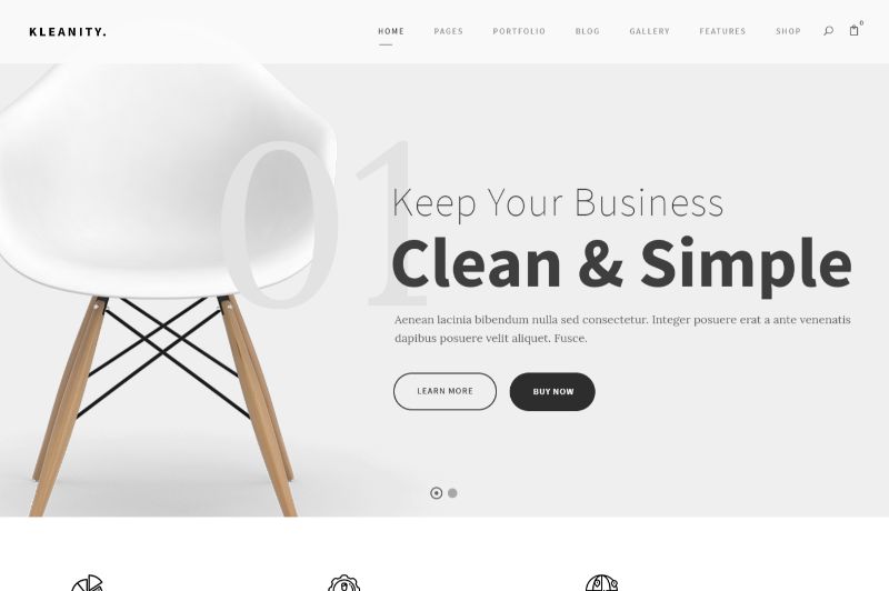 Kleanity WordPress Minimalistisches Theme