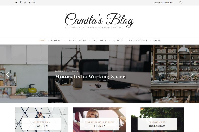 Camila WordPress Minimalistisches Thema