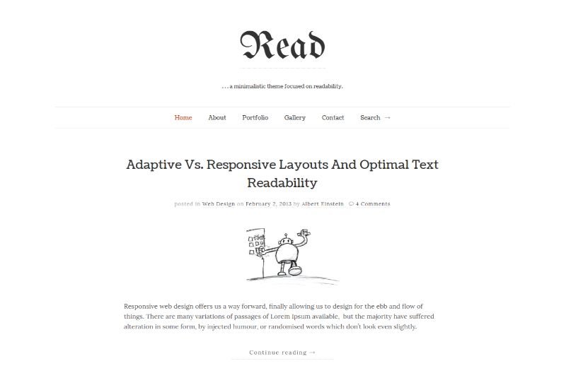 Lesen Sie WP WordPress Minimalist Theme