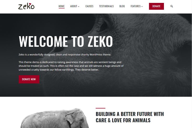 موضوع Zeko WordPress الخيرية