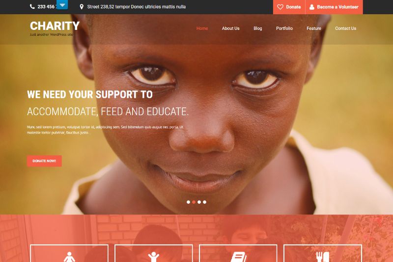 SKT Charity Pro WordPress Charity Theme